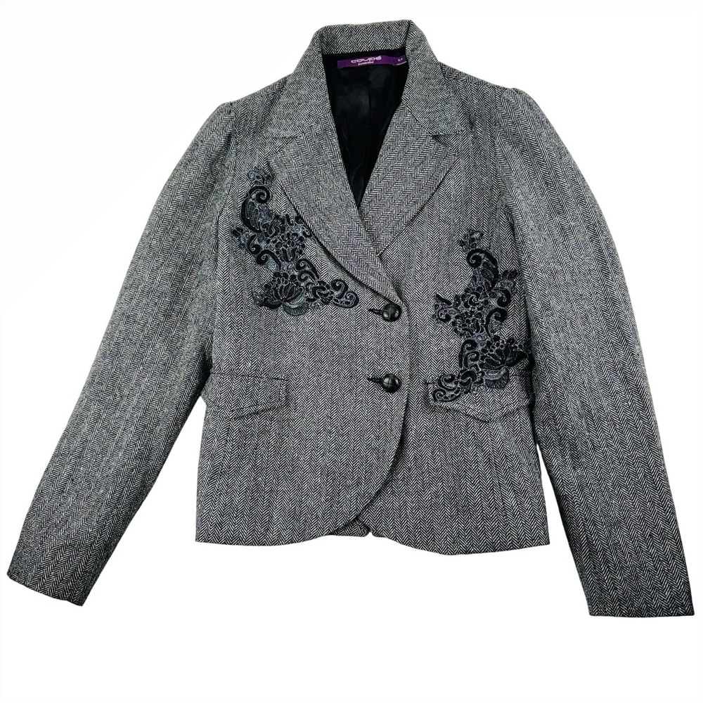 Dark Academia  blazer women Lace Small Grey Coupé